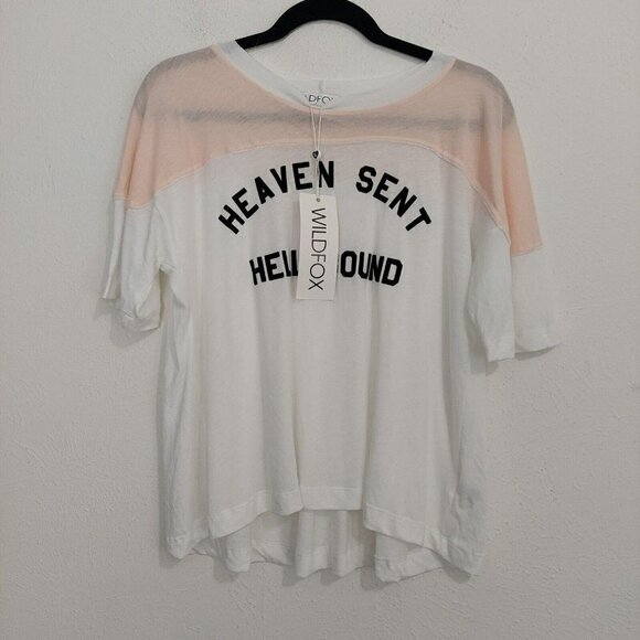 New Wildfox Couture Heaven Sent Hell Bound Samuel Tee Jersey T-shirt Top Size XS - Picture 1 of 7
